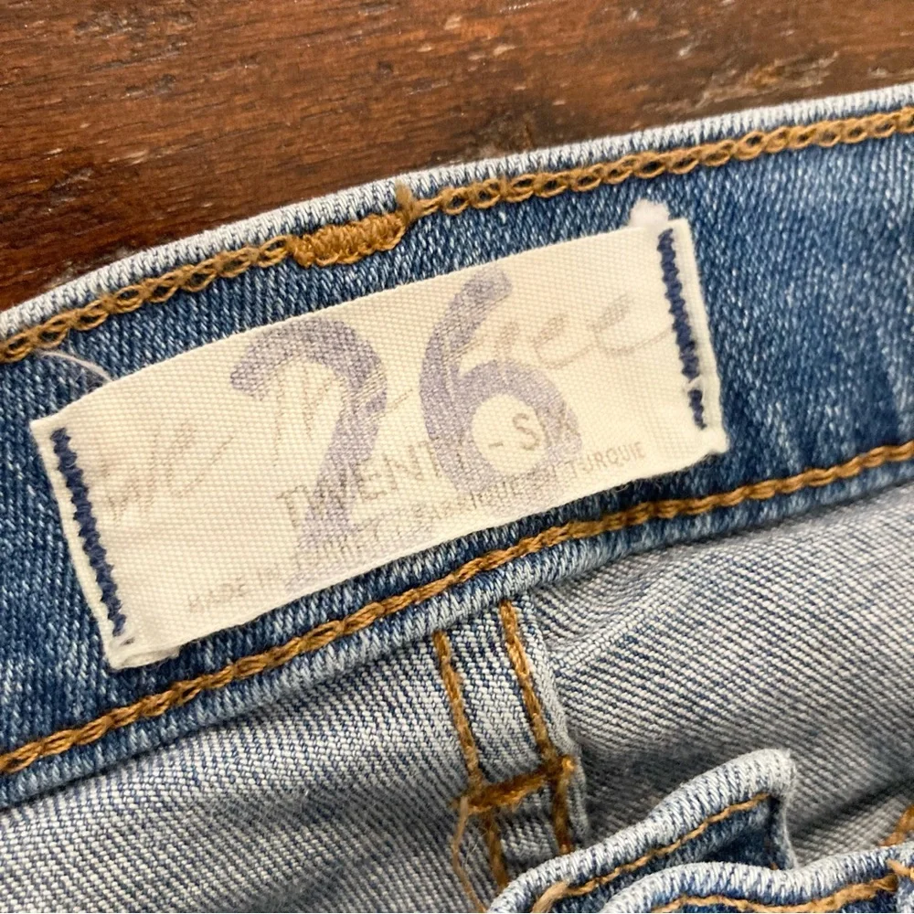 Free People Frayed Skinny Blue Jeans Denim Size 26 - Picture 3 of 11